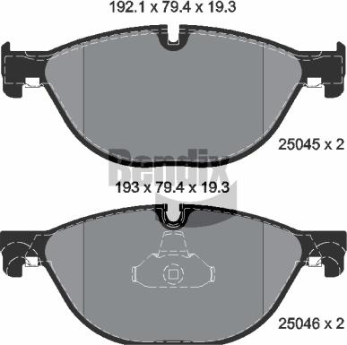 BENDIX Braking BPD1281 - Set placute frana,frana disc aaoparts.ro