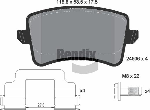 BENDIX Braking BPD1237 - Set placute frana,frana disc aaoparts.ro