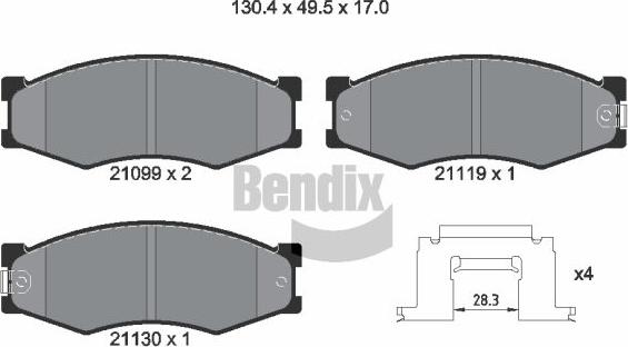 BENDIX Braking BPD1749 - Set placute frana,frana disc aaoparts.ro