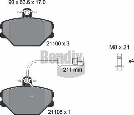 BENDIX Braking BPD1750 - Set placute frana,frana disc aaoparts.ro