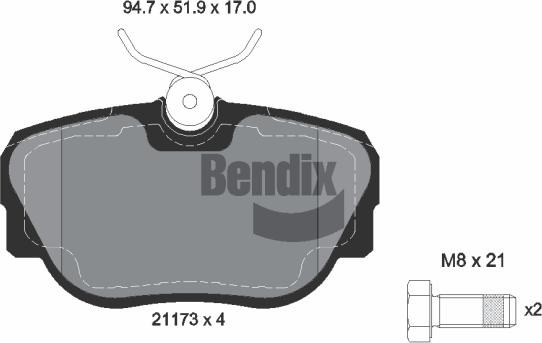 BENDIX Braking BPD1760 - Set placute frana,frana disc aaoparts.ro
