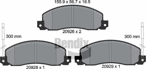 BENDIX Braking BPD1734 - Set placute frana,frana disc aaoparts.ro