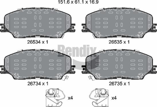 BENDIX Braking BPD2497 - Set placute frana,frana disc aaoparts.ro