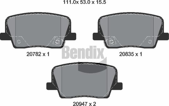 BENDIX Braking BPD2463 - Set placute frana,frana disc aaoparts.ro