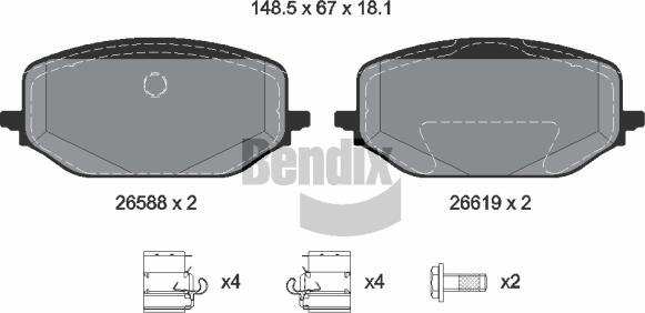 BENDIX Braking BPD2416 - Set placute frana,frana disc aaoparts.ro