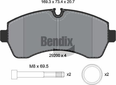 BENDIX Braking BPD2411 - Set placute frana,frana disc aaoparts.ro