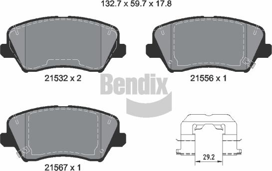 BENDIX Braking BPD2470 - Set placute frana,frana disc aaoparts.ro