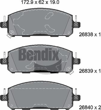 BENDIX Braking BPD2541 - Set placute frana,frana disc aaoparts.ro