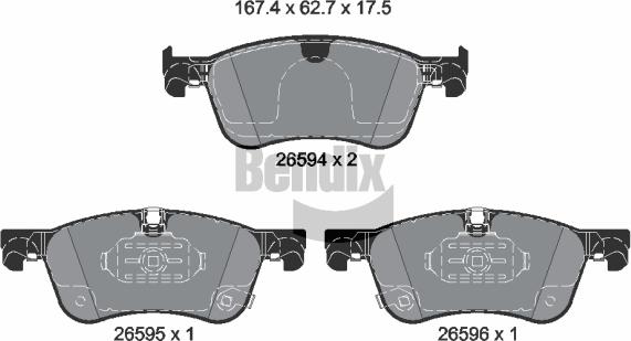 BENDIX Braking BPD2525 - Set placute frana,frana disc aaoparts.ro
