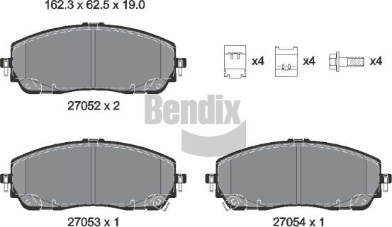BENDIX Braking BPD2639 - Set placute frana,frana disc aaoparts.ro