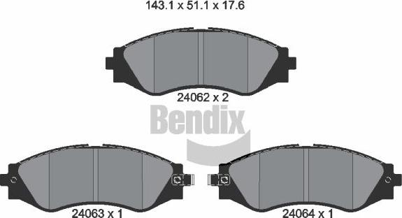 BENDIX Braking BPD2087 - Set placute frana,frana disc aaoparts.ro