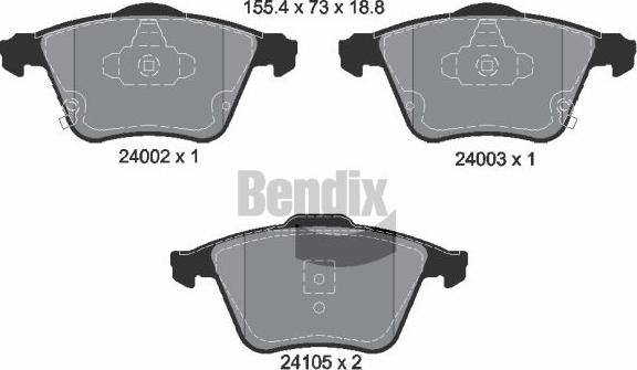 BENDIX Braking BPD2075 - Set placute frana,frana disc aaoparts.ro