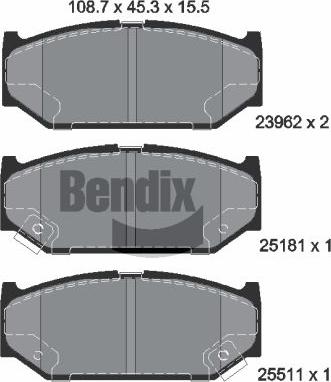 BENDIX Braking BPD2070 - Set placute frana,frana disc aaoparts.ro
