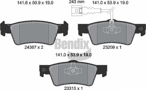 BENDIX Braking BPD2140 - Set placute frana,frana disc aaoparts.ro