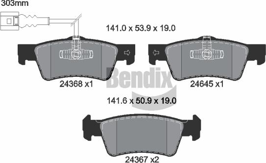 BENDIX Braking BPD2141 - Set placute frana,frana disc aaoparts.ro