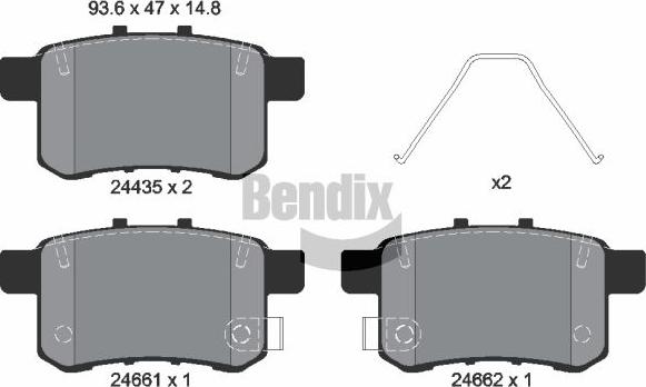 BENDIX Braking BPD2148 - Set placute frana,frana disc aaoparts.ro