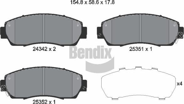BENDIX Braking BPD2132 - Set placute frana,frana disc aaoparts.ro