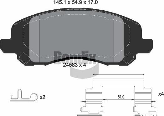BENDIX Braking BPD2174 - Set placute frana,frana disc aaoparts.ro