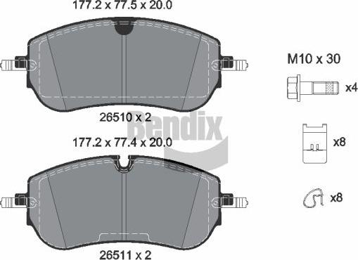 BENDIX Braking BPD2396 - Set placute frana,frana disc aaoparts.ro