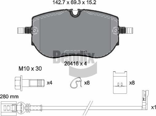 BENDIX Braking BPD2392 - Set placute frana,frana disc aaoparts.ro