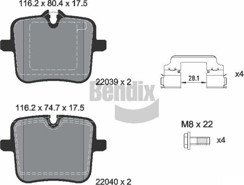 BENDIX Braking BPD2344 - Set placute frana,frana disc aaoparts.ro