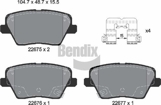 BENDIX Braking BPD2345 - Set placute frana,frana disc aaoparts.ro