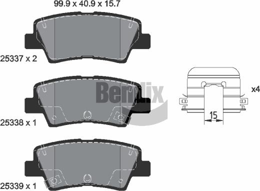 BENDIX Braking BPD2341 - Set placute frana,frana disc aaoparts.ro