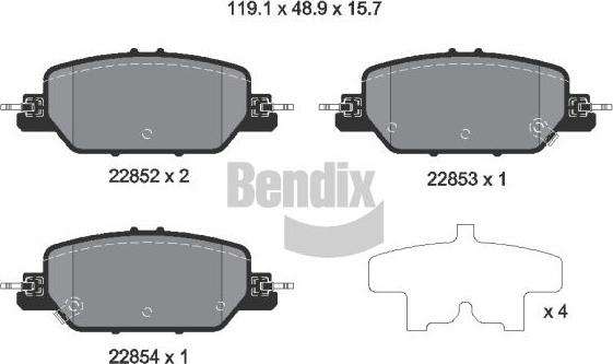 BENDIX Braking BPD2316 - Set placute frana,frana disc aaoparts.ro