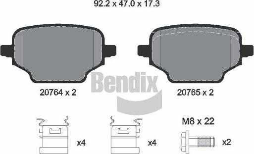 BENDIX Braking BPD2339 - Set placute frana,frana disc aaoparts.ro