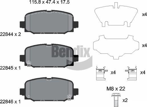 BENDIX Braking BPD2330 - Set placute frana,frana disc aaoparts.ro