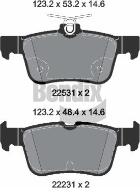 BENDIX Braking BPD2373 - Set placute frana,frana disc aaoparts.ro