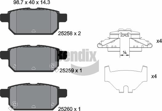 BENDIX Braking BPD2240 - Set placute frana,frana disc aaoparts.ro