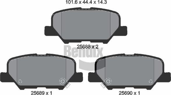 BENDIX Braking BPD2259 - Set placute frana,frana disc aaoparts.ro