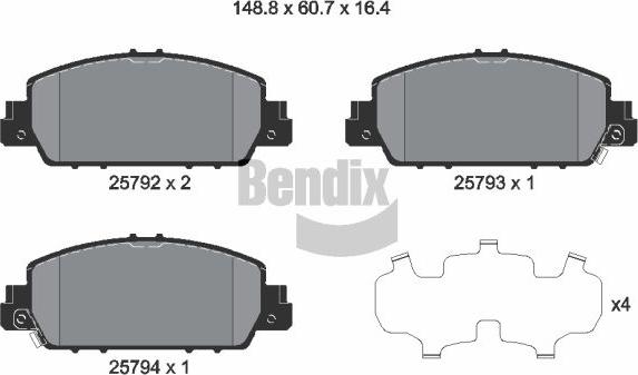 BENDIX Braking BPD2268 - Set placute frana,frana disc aaoparts.ro