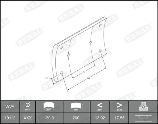Beral KBL19505.0-1561 - Set garnituri de frictiune, frana tambur aaoparts.ro