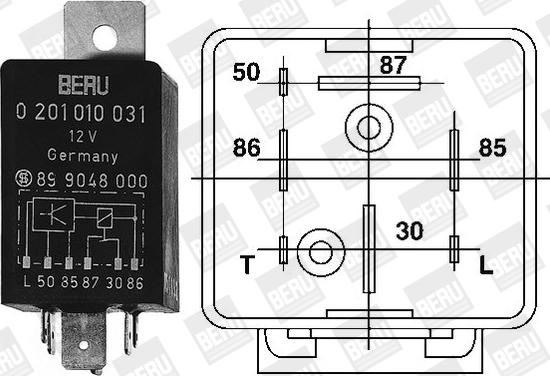 BorgWarner (BERU) GR031 - Releu,instalatia de comanda bujii incandescente aaoparts.ro
