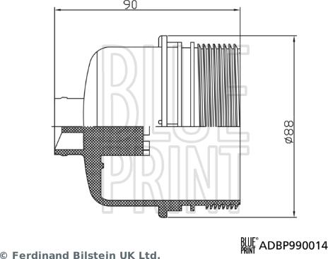 Blue Print ADBP990014 - Capac, carcasa filtru ulei aaoparts.ro