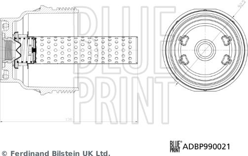 Blue Print ADBP990021 - Capac, carcasa filtru ulei aaoparts.ro