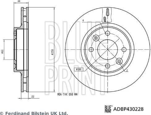 Blue Print ADBP430228 - Disc frana aaoparts.ro
