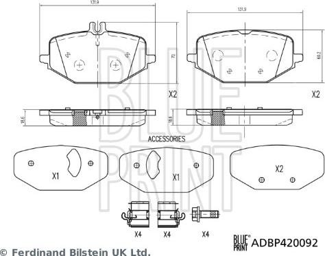 Blue Print ADBP420092 - Set placute frana,frana disc aaoparts.ro