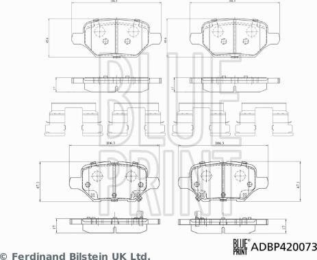 Blue Print ADBP420073 - Set placute frana,frana disc aaoparts.ro