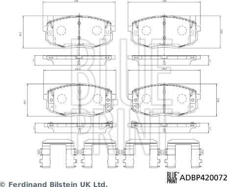 Blue Print ADBP420072 - Set placute frana,frana disc aaoparts.ro