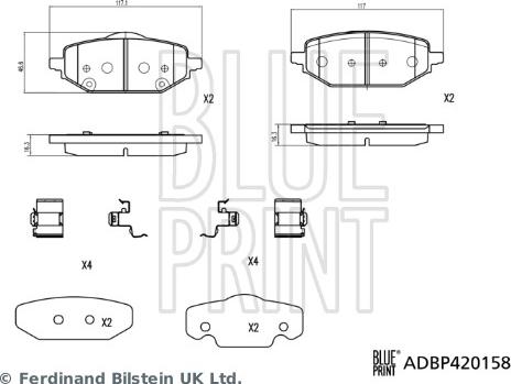 Blue Print ADBP420158 - Set placute frana,frana disc aaoparts.ro