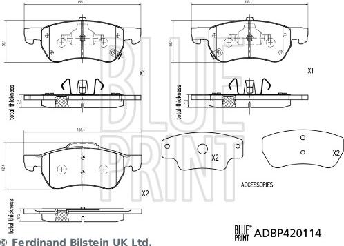 Blue Print ADBP420114 - Set placute frana,frana disc aaoparts.ro