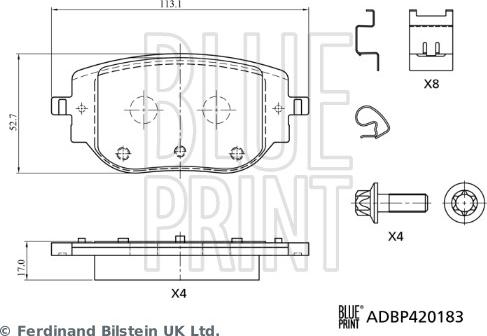 Blue Print ADBP420183 - Set placute frana,frana disc aaoparts.ro