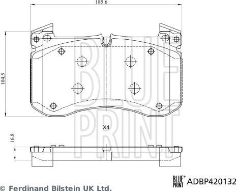 Blue Print ADBP420132 - Set placute frana,frana disc aaoparts.ro