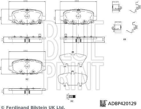 Blue Print ADBP420129 - Set placute frana,frana disc aaoparts.ro