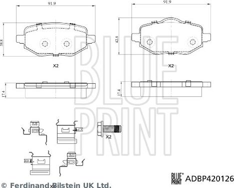 Blue Print ADBP420126 - Set placute frana,frana disc aaoparts.ro