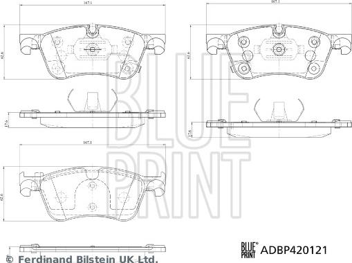 Blue Print ADBP420121 - Set placute frana,frana disc aaoparts.ro