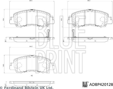 Blue Print ADBP420128 - Set placute frana,frana disc aaoparts.ro